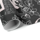 Papier Cadeau Gothique Emo Enfants Kiss Valentine's Day (Coin rond)