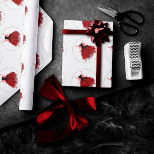 Papier Cadeau Gothique Fairy Crimson Gown Fer rouge profond ra
