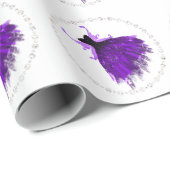 Papier Cadeau Gothique Fairy Indigo Gown | Fleur royale violet p (Coin rond)