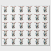 Papier Cadeau Gothique Floral Skeleton amants Noms Mariage (Plat)