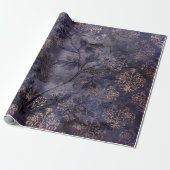 Papier Cadeau Gothique Grunge Indigo (Déroulé)