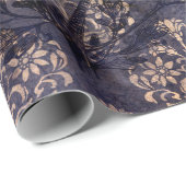 Papier Cadeau Gothique Grunge Indigo (Coin rond)