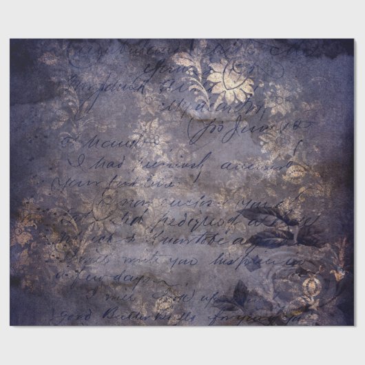 Papier Cadeau Gothique Grunge Indigo (Plat)