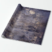 Papier Cadeau Gothique Grunge Indigo (Déroulé)