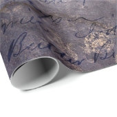 Papier Cadeau Gothique Grunge Indigo (Coin rond)