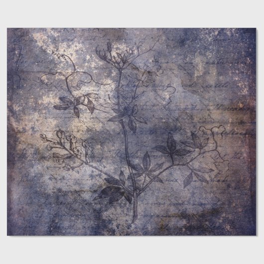 Papier Cadeau Gothique Grunge Indigo (Plat)