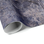 Papier Cadeau Gothique Grunge Indigo (Coin rond)