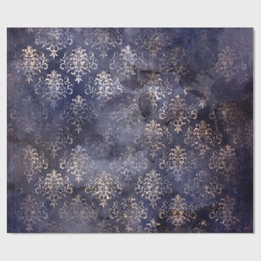 Papier Cadeau Gothique Grunge Indigo (Plat)