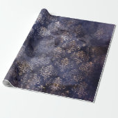 Papier Cadeau Gothique Grunge Indigo (Déroulé)