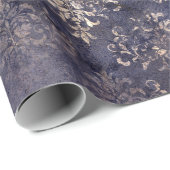 Papier Cadeau Gothique Grunge Indigo (Coin rond)