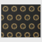 Papier Cadeau Gothique Monogramme crâne | (Plat)