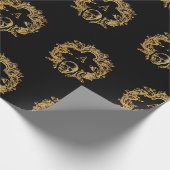 Papier Cadeau Gothique Monogramme crâne | (Coin)