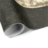 Papier Cadeau Gothique Noir Beige Humain Texture du crâne (Coin rond)