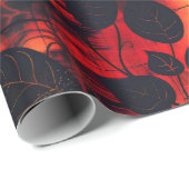 Papier Cadeau Gothique Noir Jaune Rouge (Coin rond)