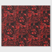 Papier Cadeau Gothique victorien diable rouge et noir (Plat)