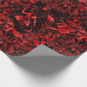 Papier Cadeau Gothique victorien diable rouge et noir (Coin)