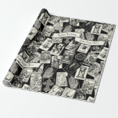 Papier Cadeau Gothique Witchcraft Cartes de Tarot Victorian Goth (Déroulé)