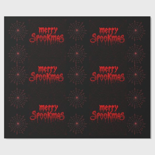 Papier Cadeau Gothmas Bold Red Script on Black Goth Christmas (Plat)