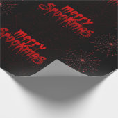 Papier Cadeau Gothmas Bold Red Script on Black Goth Christmas (Coin)
