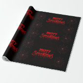 Papier Cadeau Gothmas Bold Red Script on Black Goth Christmas (Déroulé)