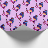 Papier Cadeau ~ Gouldian Finch ~ Art original ~ Purple ~ (Coin)