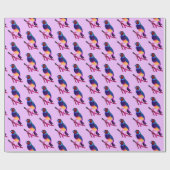 Papier Cadeau ~ Gouldian Finch ~ Art original ~ Purple ~ (Plat)