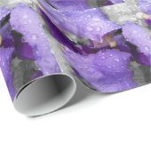 Papier Cadeau gouttes d'eau sur iris (Coin rond)