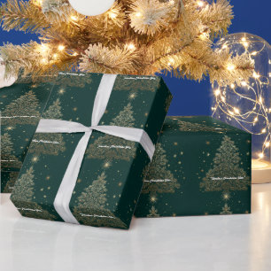 Papier Cadeau « Grâce hivernale dorée »