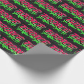 Papier Cadeau Grace prénom nom Graffiti rouge vert (Coin)