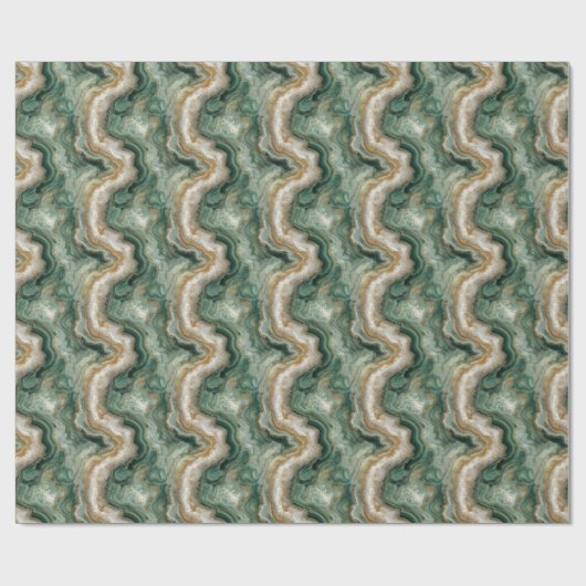Papier Cadeau Graceful Green Marble Pattern (Plat)