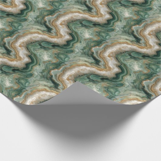 Papier Cadeau Graceful Green Marble Pattern (Coin)