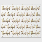 Papier Cadeau Grâces Elegant Faux Gold Script Thanksgiving (Plat)