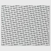 Papier Cadeau Grad année 2024 nom du diplômé noir blanc (Plat)