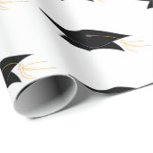 Papier Cadeau Grad Casquette et Tassel Graduation (Coin rond)