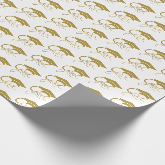Papier Cadeau Grad Elegant Gold Graduation Cap (Coin)