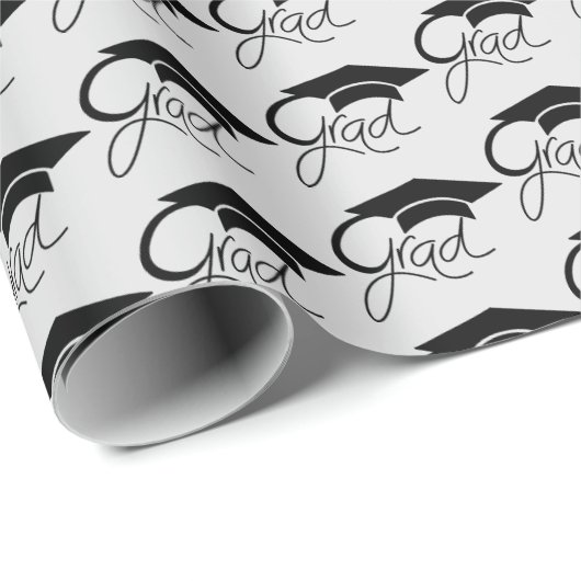 Papier Cadeau Grad Elegant noir de diplôme Cap (Coin rond)