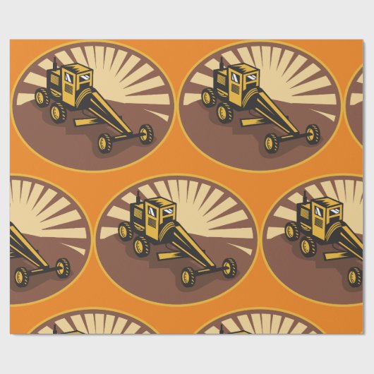 Papier Cadeau Grader rétro (Plat)