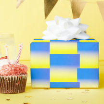 Gradient Bleu & Jaune Géométrique Ukraine Inspiré