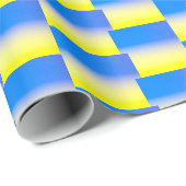 Papier Cadeau Gradient Bleu & Jaune Géométrique Ukraine Inspiré (Coin rond)