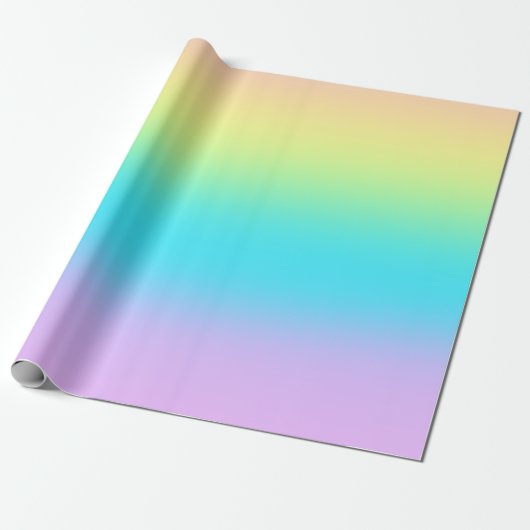 Papier Cadeau Gradient de Gorgeous Pastel (Déroulé)