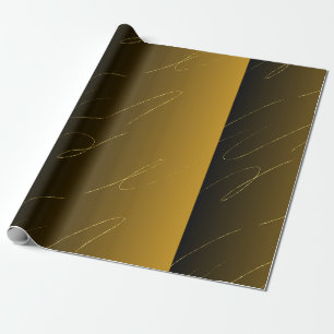 Papier Cadeau Gradient doré noir et Brown