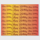 Papier Cadeau Gradient Fête d'anniversaire joyeuse (Plat)