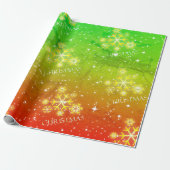 Papier Cadeau Gradient Grunge Irie avec des flocons de neige à N (Déroulé)