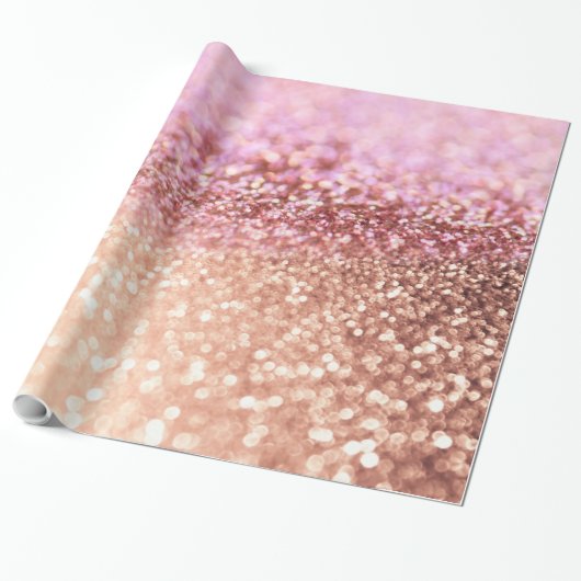 Papier Cadeau Gradient rose de scintillement de parties (Déroulé)