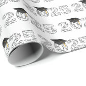 Papier Cadeau Graduation 2025 FÉLICITATIONS Sur Blanc (Coin rond)