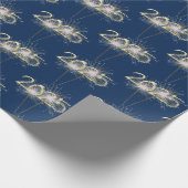 Papier Cadeau Graduation 2025 Sparklers Sur Bleu (Coin)