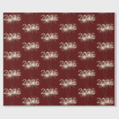 Papier Cadeau Graduation 2026 Sparklers On Maroon (Plat)