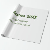 Papier Cadeau Graduation 20XX ajouter nom année école vert moder (Déroulé)