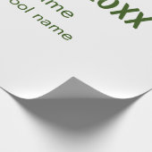 Papier Cadeau Graduation 20XX ajouter nom année école vert moder (Coin)