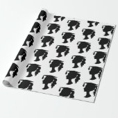Papier Cadeau Graduation Black White Girl Silhouette (Déroulé)